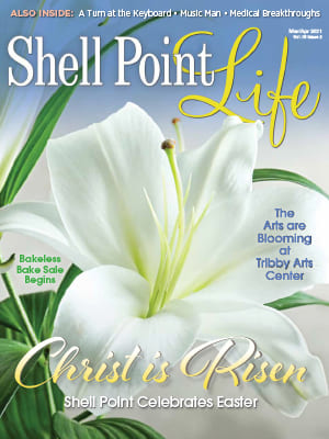 Magazine cover of Shell Point life covered a story of celebrating easter in Fort Myers, FL