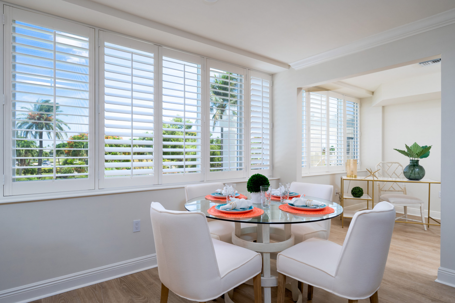 The dining room at the Junonia Model Home at Shell Point Retirement Community