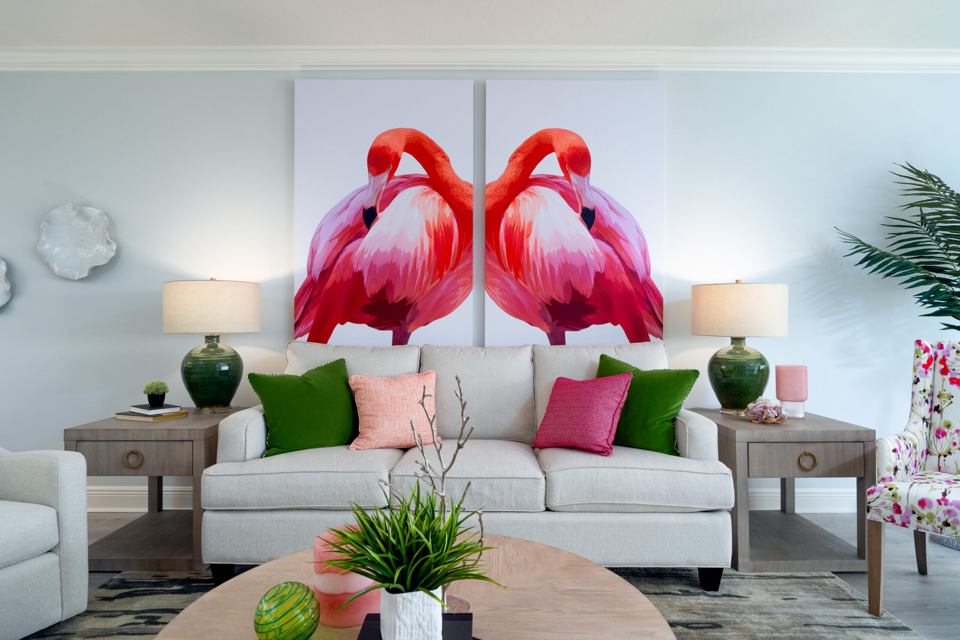 The living room in the Rosemont Model Home at Shell Point Retirement Community