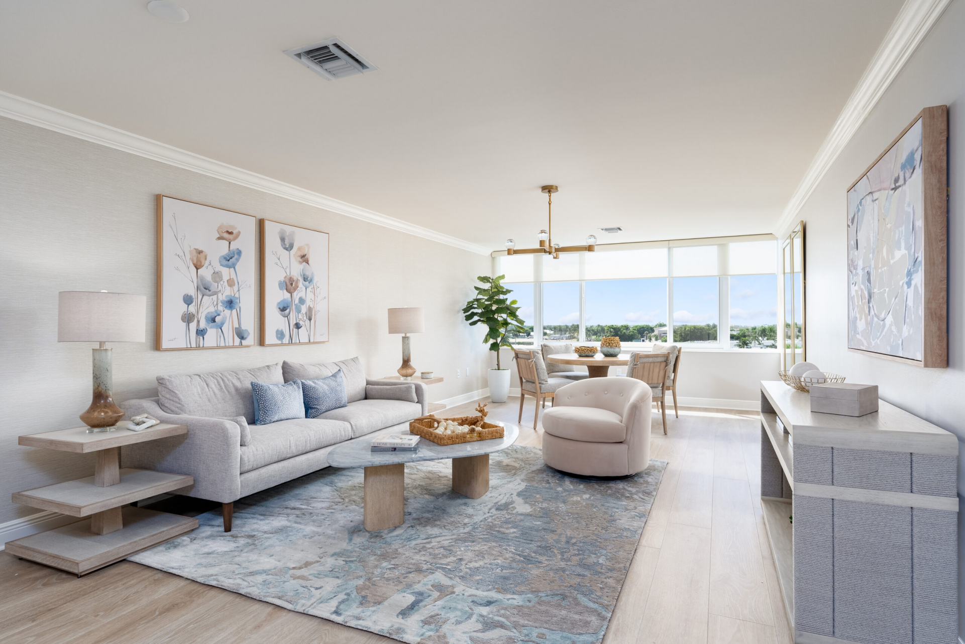 The dining room at the Junonia Model Home at Shell Point Retirement Community